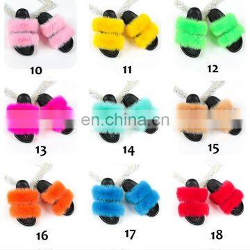 New Women's Fur Slippers Ladies Home Fake Fox Fur Flip Flops Slides Sandals Female Cute Fluffy photo-4