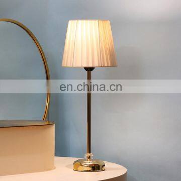 Western Simple Design Metal Base Custom Gold Luxury Unique Bedside Lamps for Hotel Home Decor photo-2