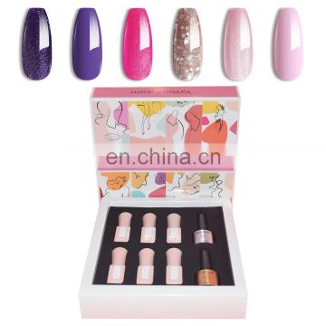 nail beauty care product 6ml 6 pieces nail gel polish set with gift box package