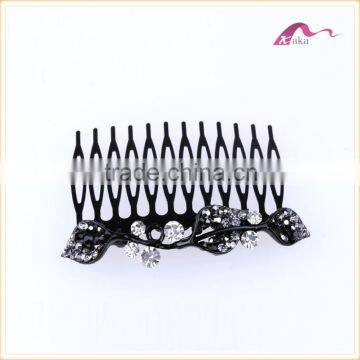 Fancy China Factory Price Twinkle Crystal Hair Clips Fashion Women Metal Flower Hair Combs Headwear Accessory photo-2