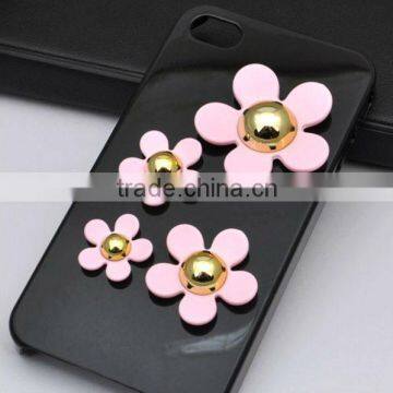 Zinc alloy pink flower mobile phone case accessories decoration