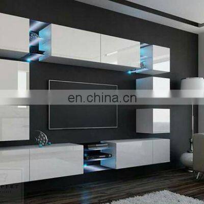 Modern High Gloss LED Light Television Cabinet TV Stand Living Room Cabinets