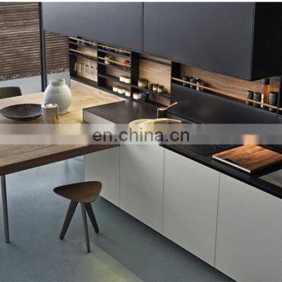 Foshan Wholesale High Gloss Plastic Lacquer Wood Modern Designs White Kitchen Cabinet Melamine Kitchen