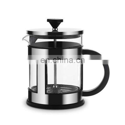 Top Quality Borosilicate Travel Mug Cafetera Double Screen Stainless Steel French Press