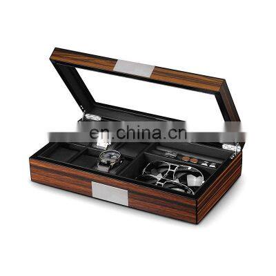 Manufacturer customized high-grade paint baking wooden watch box, multi window watch gift box, glasses watch storage box