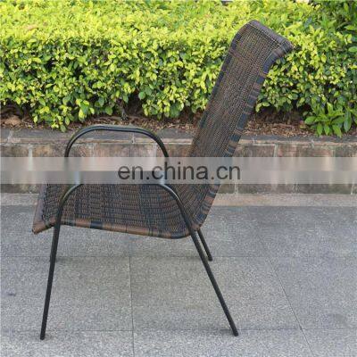 Stock Hot Sell Outdoor Furniture Rattan Stacking Patio Arm Chair Patio Garden Bench photo-2