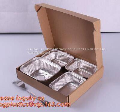 Rectangular Aluminium Foil Food Container, Airlines Fast Food Delivery, Reheating, Baking, Roasting, Meal Prep, GRAB to-Go