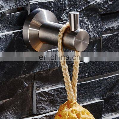 304 Stainless Steel Wall Mount Bathroom Accessories Single Robe Coat Clothing Towel Wall Hooks photo-3