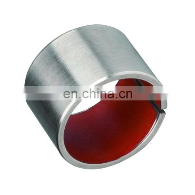 Bronze Powder Sintered Steel Back Self Lubricating Shaft Sleeve Oilless Bushing With Red PTFE