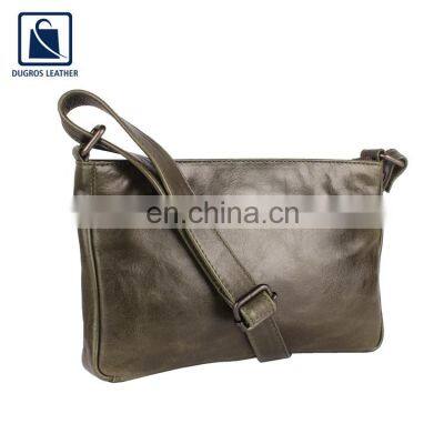 Elegant Design Luxury Polyester Lining Material Good Quality Wholesale Genuine Leather Women Sling Bag for Women