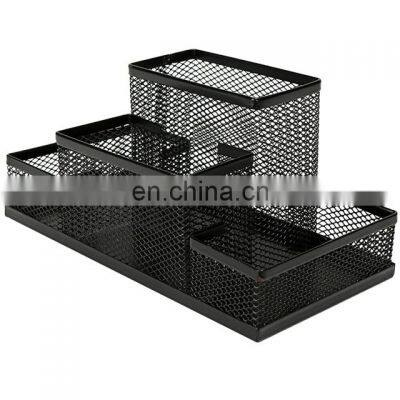 Expanded Metal Wire Mesh Storage Baskets Desk Organizer