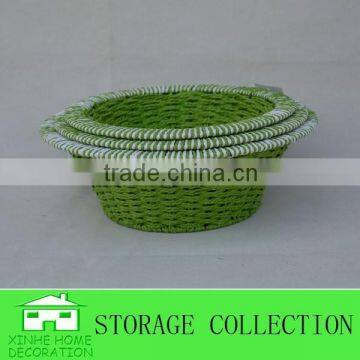 set of 3 handmade bowl shape paper rope empty gift basket