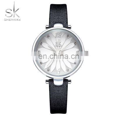 SHENGKE Exquisite Simple Style Women Watches K8047 Fashion Leather Quartz Ladies Watch Elegant Girl Bracelet Watch