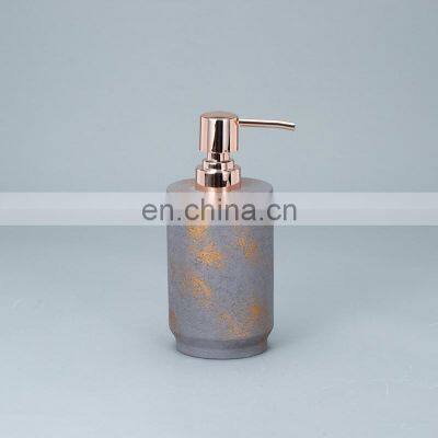 Grey Round Cement Home Decoration Accessories Golden Pattern Concrete Bathroom Sets