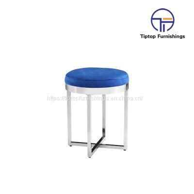 Modern Folding Square PVC Storage Velvet Ottoman High Quality Living Room Furniture Stool with Button