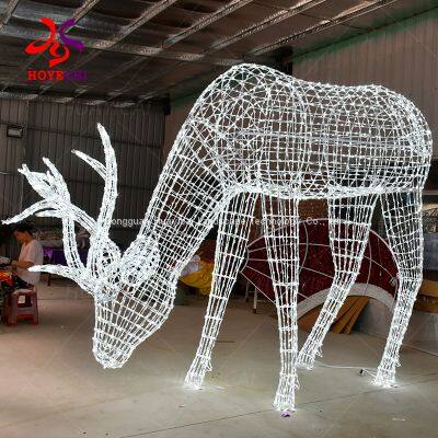 Outdoor Christmas Light Sculptures Led 3d Deer Motif Light For Shopping Mall Decoration photo-3