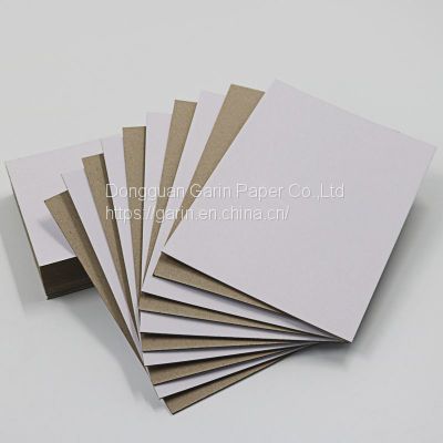 duplex CHIP BOARD 350gsm white paper cardboard grey back