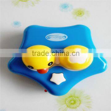 cute duck vibrating contact lens cleaning solution case