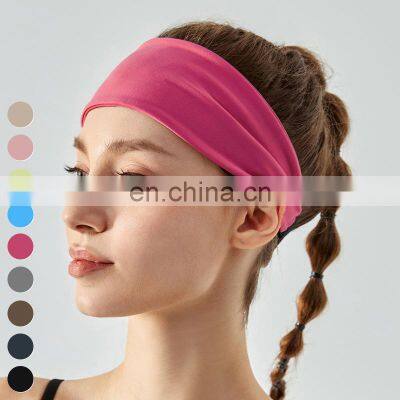 Sweat-absorbing Breathable Running Fitness Hairbands Custom Logo Sweatband High Elastic Yoga Hair Band Sports Headband