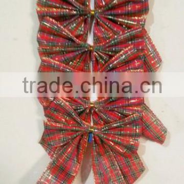 Plaid Ribbon Bows for garments oranments /Mini ribbon butterfly bow Ties for tree hanging /GIFT packing decoration