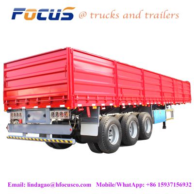 High Quality Tri Axles Livestock Fence Cargo Semi Trailer For Sale,3 Axles 12 Wheels Fence Cargo Trailer for sale