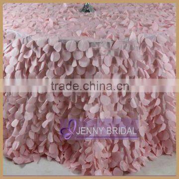 TC046 fancy blush pink cheap wedding petal round table cloth factory