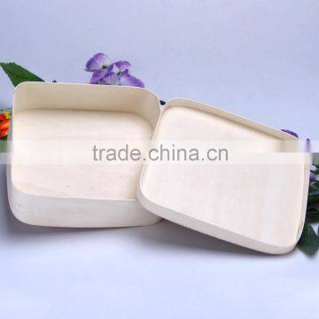 2016 Wholesale Poplar Bark Green Safety Soft Wood Food Box Fast Food Box photo-5