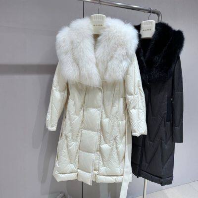 New Fox Fur Collar White Goose Down Down Jacket for Women, Slim and Youthful, Medium to Long Fur Jacket for Women photo-2