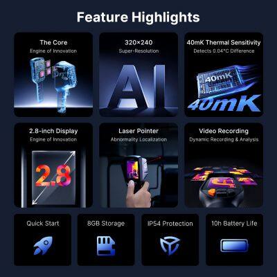 Haltbarer EX10 Handheld-Thermalkamera: IP54-Schutz/WiFi/2-Meter-Fallfestigkeit für Geräteprüfungen