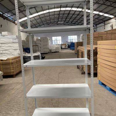 Angle steel shelves are used to store goods