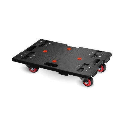 Folding Euro Pallet Crate Trolley 4 Wheel Silent Rolling Dolly Single Faced Blue Plastic Dolly With Wheels photo-2