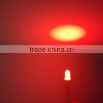 3mm diffused Red round Led lamp 625nm