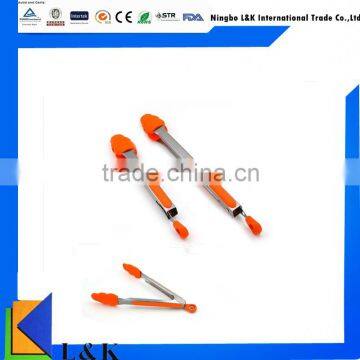 Heat resistant silicone and stainless steel handle buffet kitchen food clip/bread clip