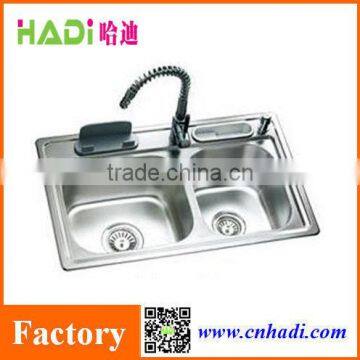 double bowl kitchen design with faucet stainless steel sink kitchen sink HD8552