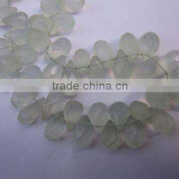 7 inch multi 7 inch aqua chalcedony faceted drops beads gemstone 6x10mm to 6x15mm