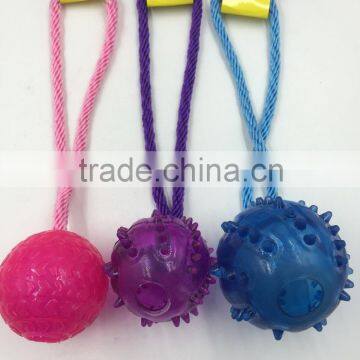 Pet product cotton rope TPR ball toy for dog