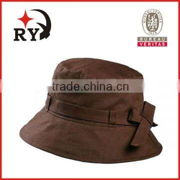 100% cotton blank brown bucket hats custom