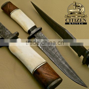 CITIZEN KNIVES, BEAUTIFUL CUSTOM HAND MADE DAMASCUS STEEL HUNTING KNIFE