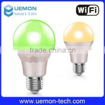 Led bulb new product energy saving wifi led light bulb indoor aluminum RGB colorful wifi light