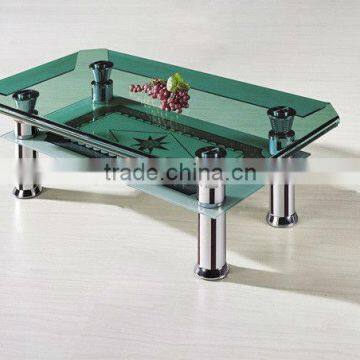 modern cheap tempered glass&metal coffee end table living room table TA-007