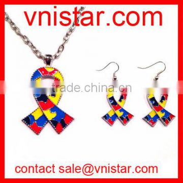 vnistar wholesale multi color enamel puzzle piece jewelry combo set TC198