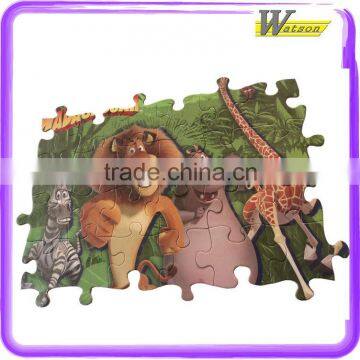 Fashionable Cartoon Africa Lion and Boy ElephantGiraffe Girl Hippo Lion Panda Running 48 PCS Jigsaw Puzzle photo-4