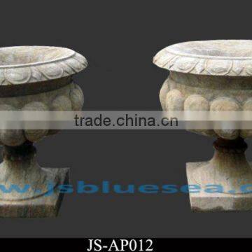 Antique Stone Flower Water Pot