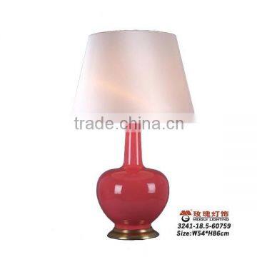 ceramic long neck table lamp in glaze finishing
