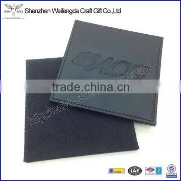 Excellent Black Square Real Leather Coaster