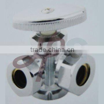 3-way brass angle supply valve