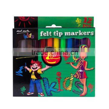 Mont Marte Kids Felt Tip Markers 12pce - Thick Tip 4.5mm