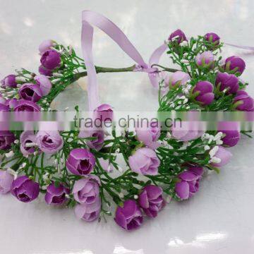 Wholesale Artificial Women Rose Flower Wedding Crown Head Band Tiara Flower Crown Garland for Girls photo-5
