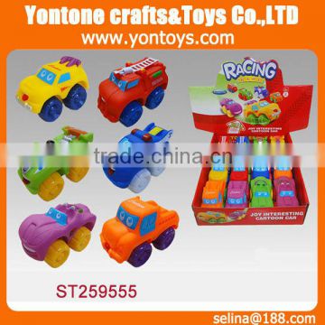 Eco-friendly cartoon free wheel car 12pcs per display box