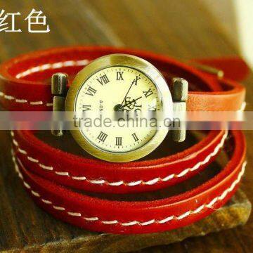 Christmas gifts! Classic leather watch for women three leather circles